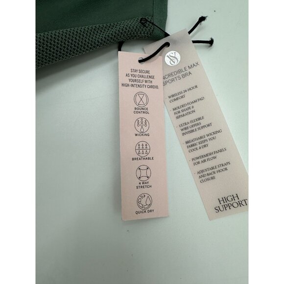 NWT Victoria’s Secret Sport Incredible Max Sports Bra 34DD High Support Green - Picture 4 of 12